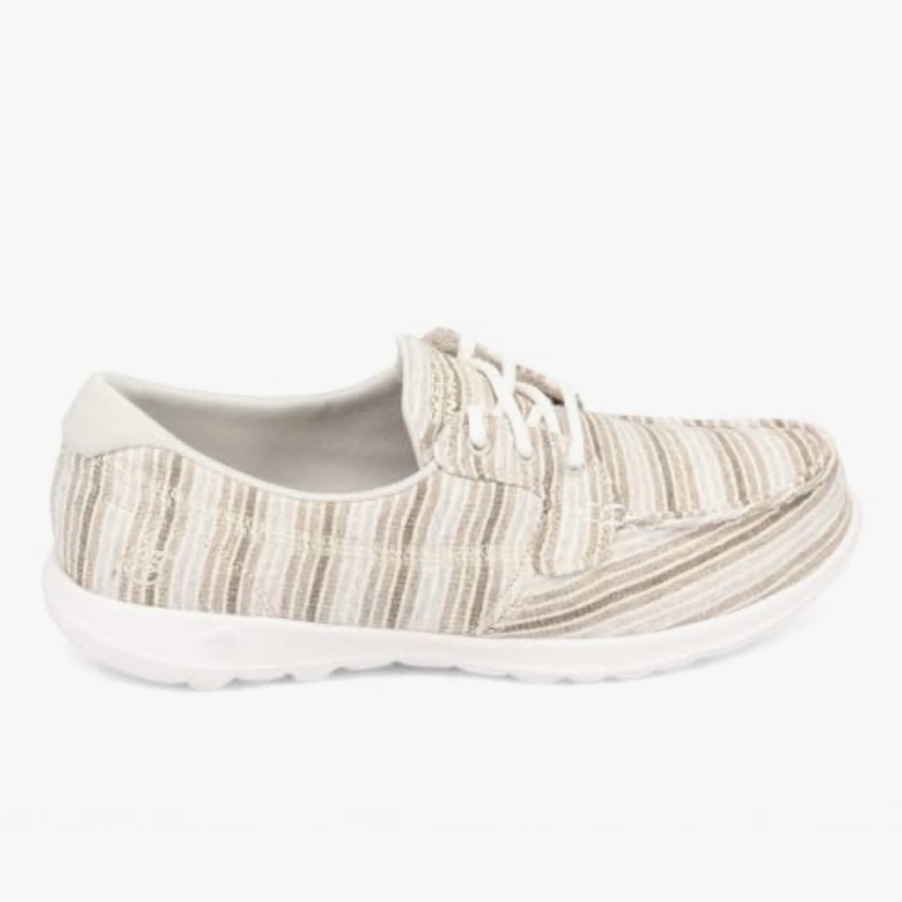 Skechers Women's Striped Sneakers - Beige and White